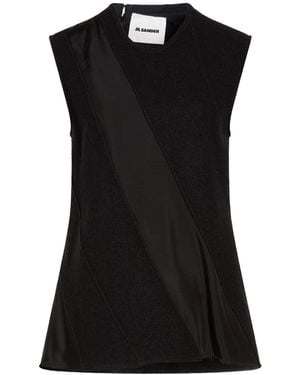 Jil Sander Top Cotton, Wool, Viscose - Black