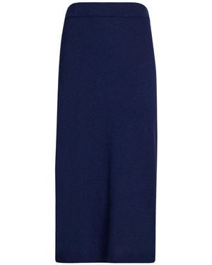 CROCHÈ Midi Skirt Polyamide, Viscose, Wool, Cashmere - Blue