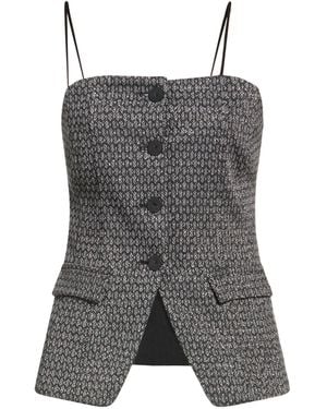 Kaos Top Polyester, Cotton, Metallic Polyester, Polyamide, Elastane - Gray