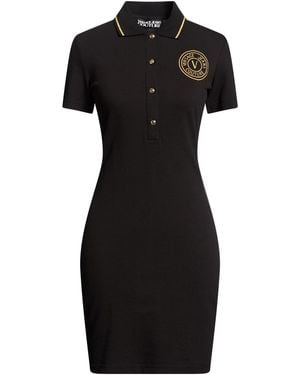 Versace Jeans Couture Mini Dress Cotton, Polyester, Elastane, Metallic Polyester - Black