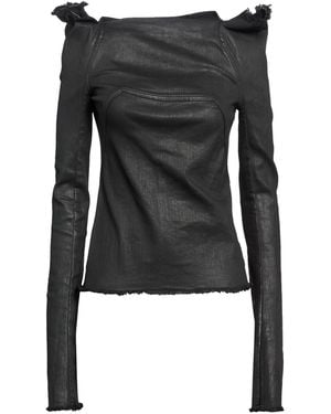 Rick Owens Top Cotton, Elastic Fibers, Rubber - Black