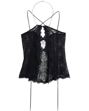 The Attico Top Polyamide, Polyester - Black