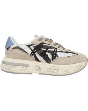 Premiata Sneakers Leather, Textile Fibers - White