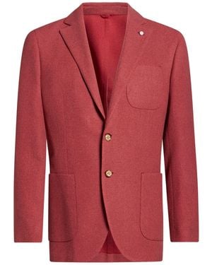 Luigi Bianchi Rust Blazer Virgin Wool, Cotton - Red