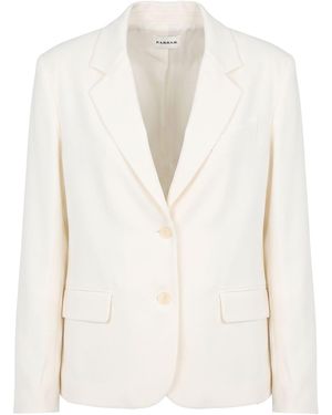P.A.R.O.S.H. Ivory Blazer Viscose, Elastane - White
