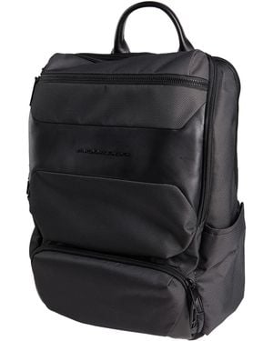 Piquadro Backpack Textile Fibers, Leather - Black