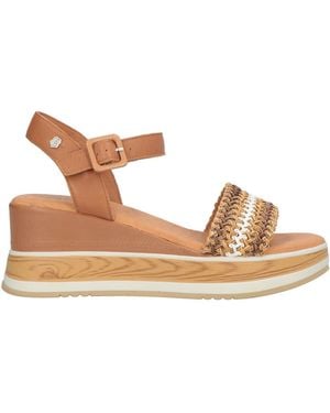 Carmela Camel Sandals Leather, Synthetic Fibers - Brown