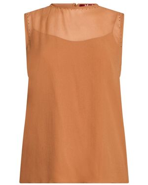 Max Mara Camel Top Silk, Viscose - Brown