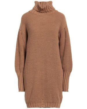 Shopart Camel Mini Dress Acrylic, Polyester - Brown