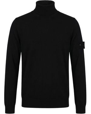 Stone Island Turtleneck Virgin Wool - Black