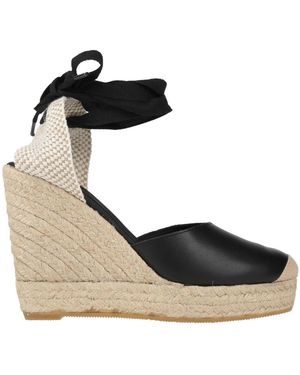 Genuins Espadrilles Leather, Textile Fibers - Black