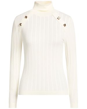 SIMONA CORSELLINI Cream Turtleneck Viscose, Polyester - White