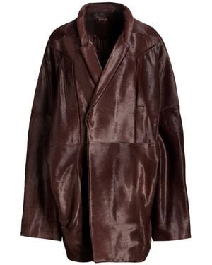 Rick Owens Coat Virgin Wool, Elastane - Brown