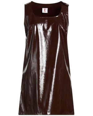 Kontatto Chocolate Mini Dress Polyurethane - Brown