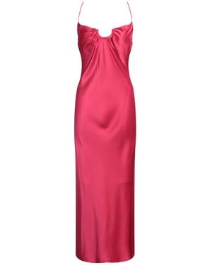 Clips Fuchsia Maxi Dress Acetate, Viscose - Pink