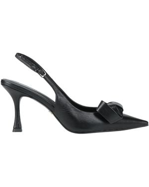 Lola Cruz Court Shoes Leather - Black