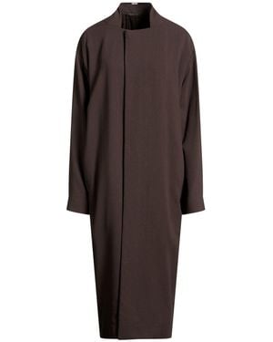 Rick Owens Overcoat & Trench Coat Virgin Wool - Brown
