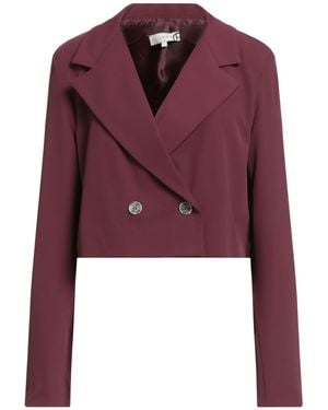 Haveone Burgundy Blazer Polyester, Elastane - Red