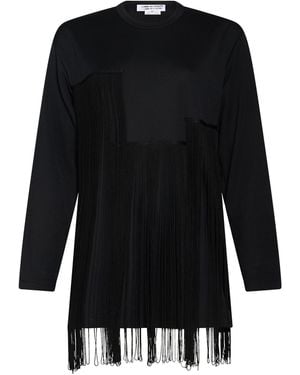 Comme des Garçons Top Polyester, Rayon - Black