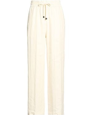 Brian Dales Ivory Trousers Linen, Polyamide - White