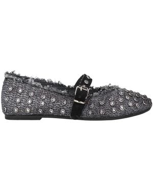 Divine Follie Ballet Flats Natural Raffia - Grey
