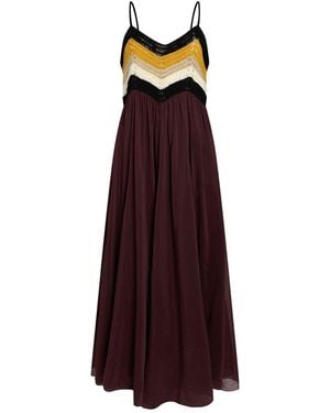 forte_forte Maxi Dress Cotton, Polyester, Viscose, Polyamide - Purple