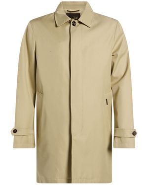 Moorer Sand Overcoat & Trench Coat Cotton, Silk - Natural