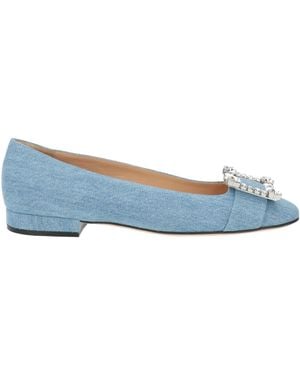 Sergio Rossi Ballet Flats Textile Fibers - Blue