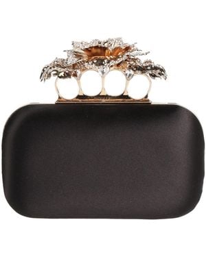 McQueen Clutch Textile Fibers, Metal - Black