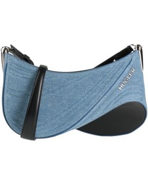 Mugler Cross-Body Bag Textile Fibers, Leather - Blue