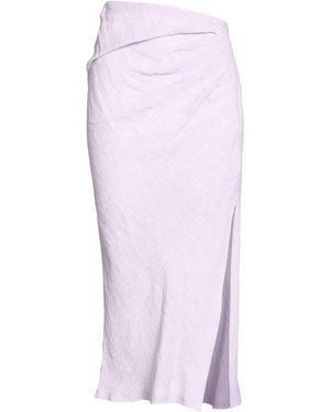 Forte Lilac Midi Skirt Linen - Purple