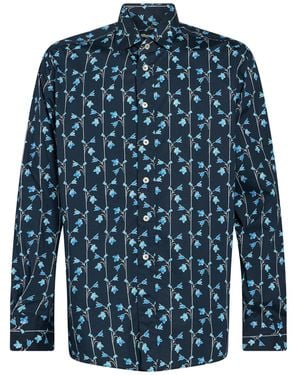Etro Midnight Shirt Cotton, Elastane - Blue