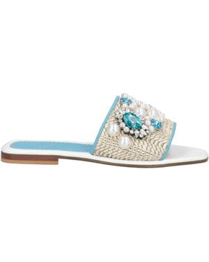 Elina Linardaki Sandals Textile Fibres - White