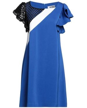 Frase - Francesca Severi Mini Dress Viscose, Elastane, Cotton, Polyester - Blue