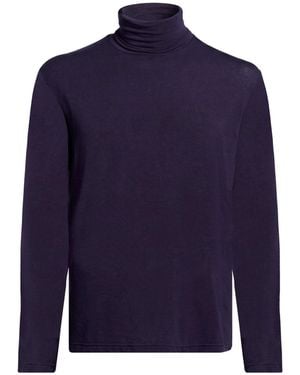 Takeshy Kurosawa Turtleneck Tencel, Wool, Elastane - Blue