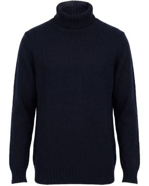Fedeli Midnight Turtleneck Virgin Wool, Cashmere - Blue