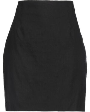 Tonello Mini Skirt Linen, Viscose, Cotton, Elastane - Black