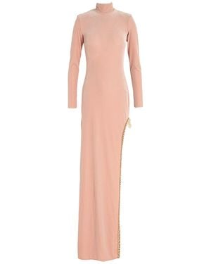 Elisabetta Franchi Blush Maxi Dress Polyester, Elastane - Pink