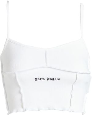 Palm Angels Top Cotton, Elastane, Polyester - White