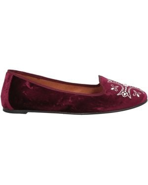 Ras Burgundy Loafers Textile Fibers - Red