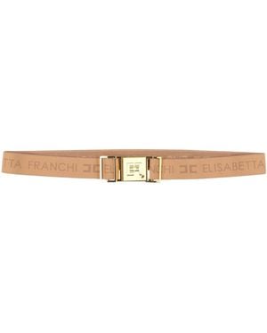 Elisabetta Franchi Camel Belt Textile Fibers - White