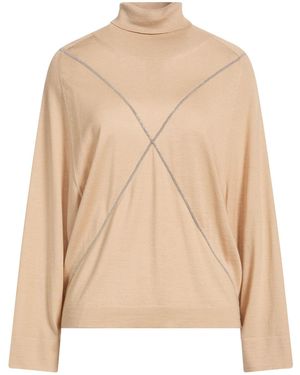 Fabiana Filippi Turtleneck Cashmere, Silk - Natural
