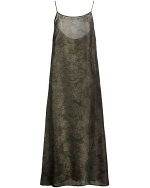 Uma Wang Midi Dress Viscose, Cupro - Green