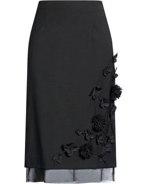 MEIMEIJ Midi Skirt Polyester, Wool, Elastane - Black