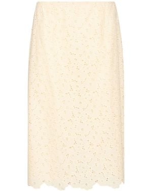 Ottod'Ame Ivory Midi Skirt Cotton - Natural