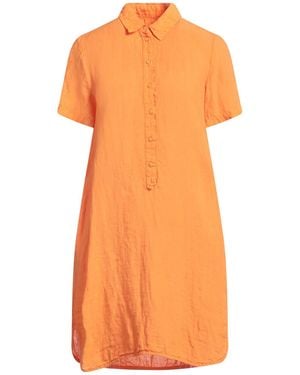 120% Lino Minivestido - Naranja