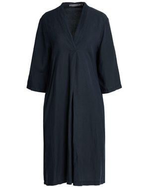 European Culture Midnight Midi Dress Lyocell, Linen - Blue