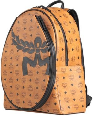 MCM Tan Backpack Leather, Textile Fibers - Brown