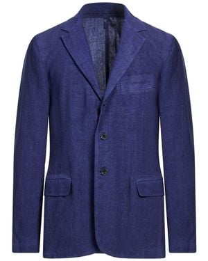 120% Lino Blazer Linen - Blue