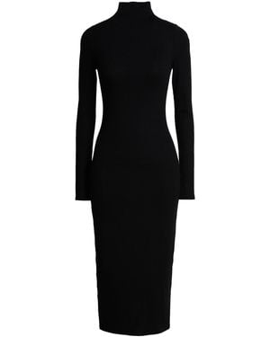 Joah Brown Midi Dress Rayon, Elastane - Black